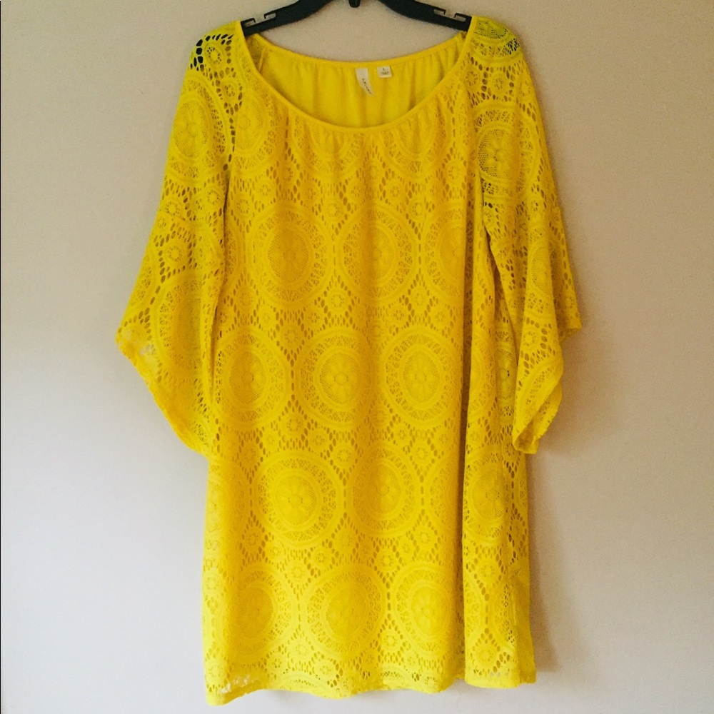 Tacera Yellow Lace Dress - Picture 4 of 8